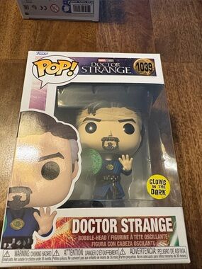 Funko Pop! Doctor Strange Figure in Blue with Green Magic Effect